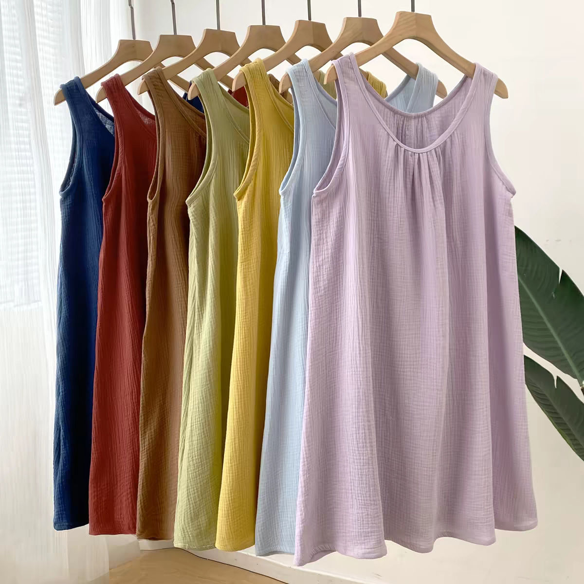 Midi Dress - Zomerse casual dames tankjurk zonder mouwen,