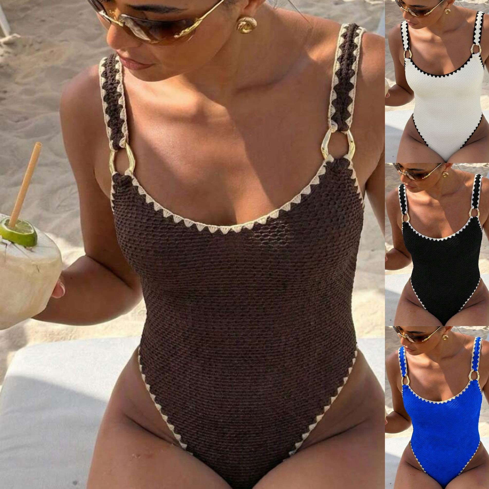 Womens Suit - Dames badmode badpak mouwloos effen kleur