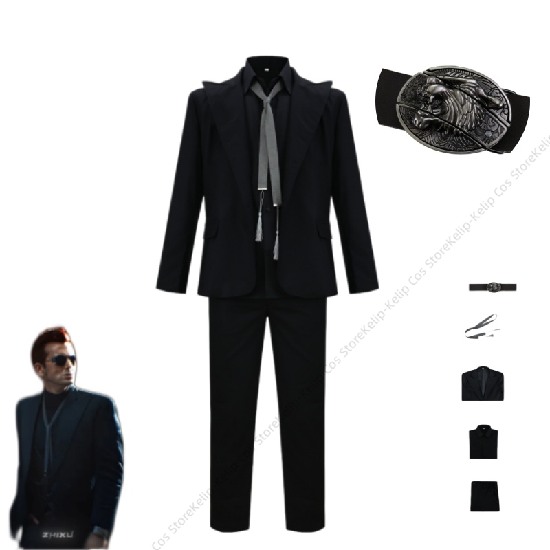 Womens Blazer - GO Crowley Cosplay Kostuum Zwart Slim