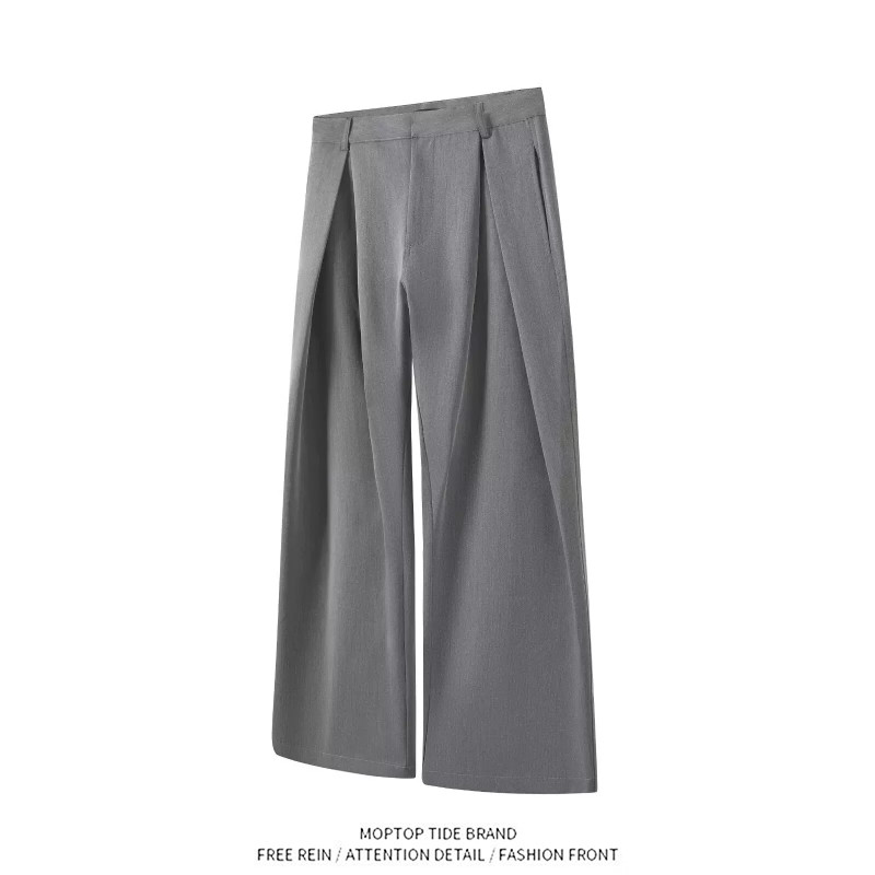 Tailored Trouser Wide - Retro wijde pijpen pantalon met plooien,