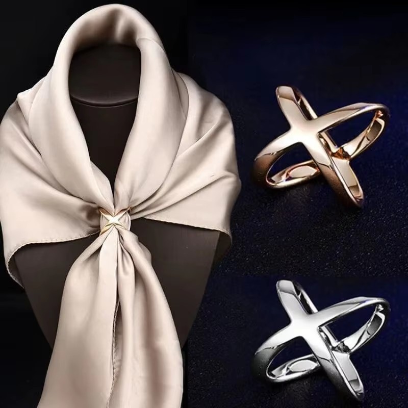 Silk Blouse - Multifunctionele zijden gesp sjaal kleding hoek