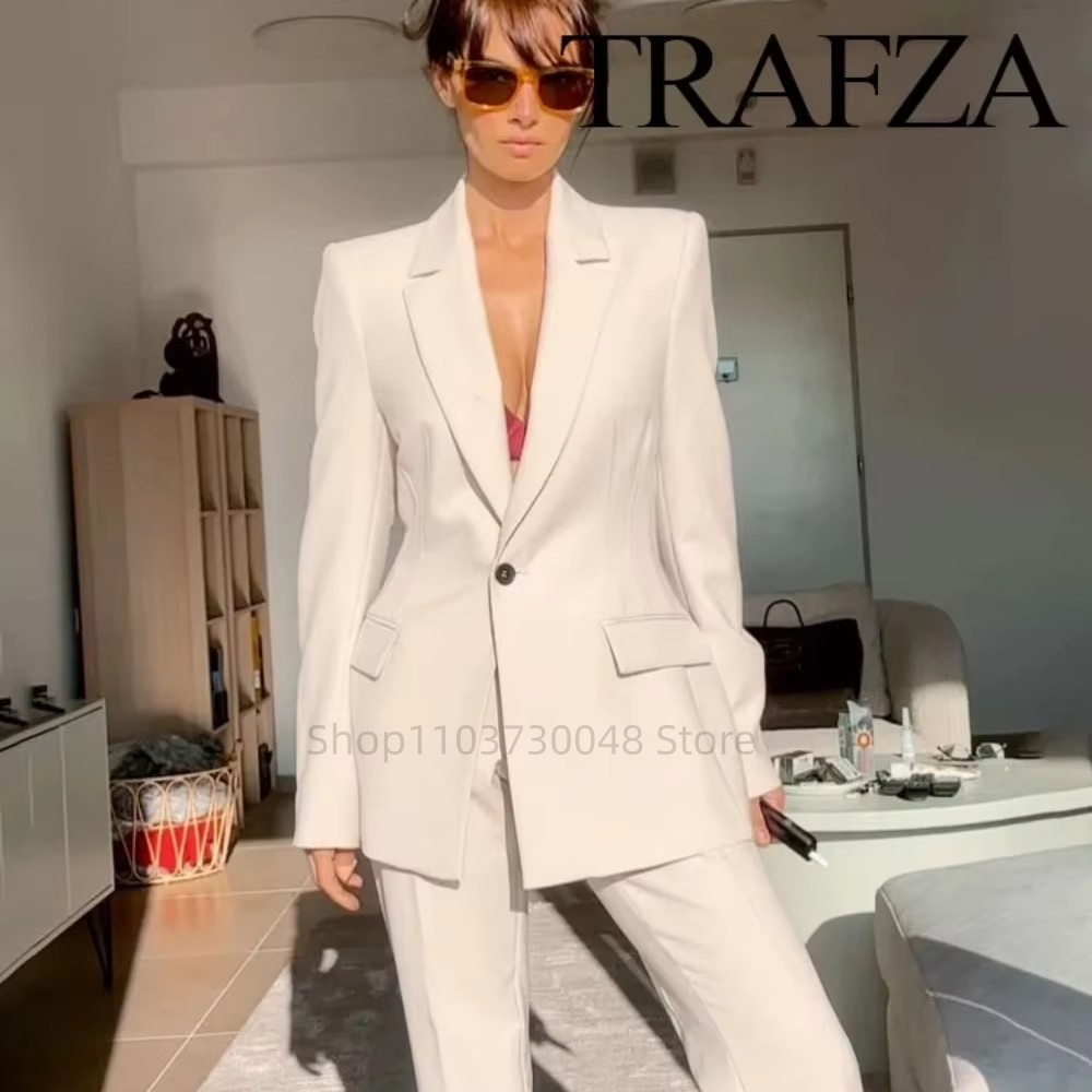Women'S Red Formal Wear - Mode Kantoor Dames Blazer en Broekpak