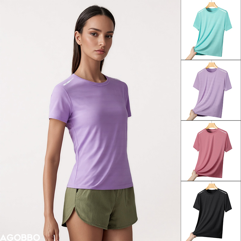 Silk Blouse - Reflecterend hardloop-T-shirt voor dames, hoog elastisch