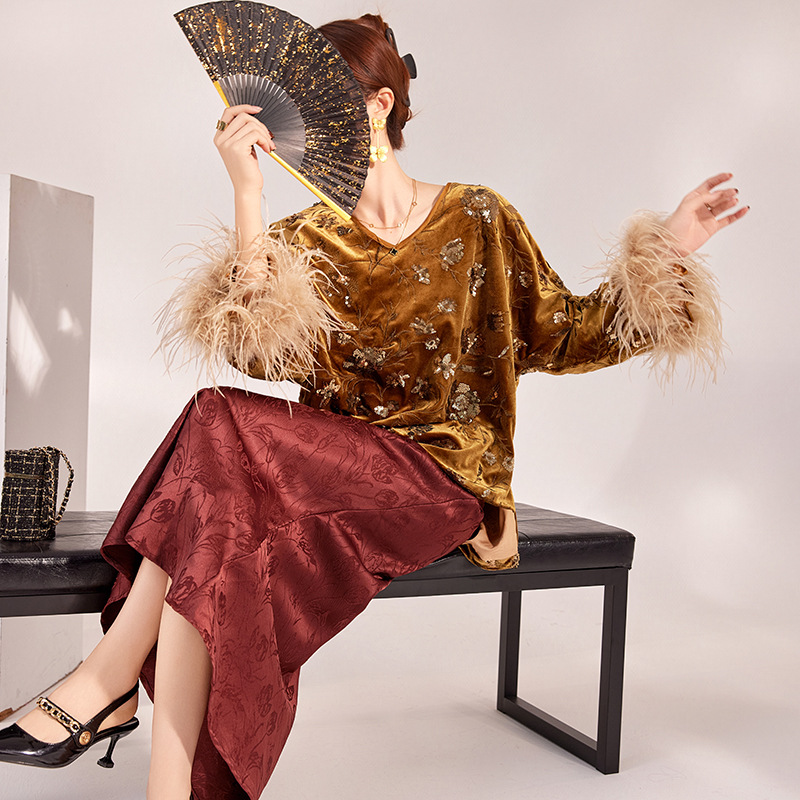 2025, winterblouseset met vere - Silk Blouse recensie en prijs