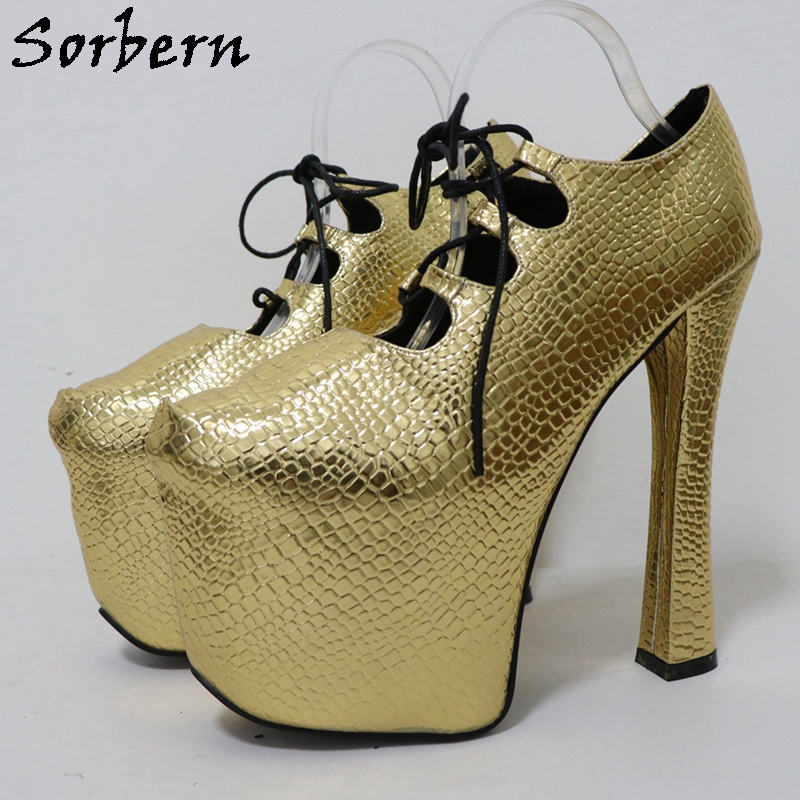 Sorbern Goud Krokodil 20Cm Pom - Pump Heel Block recensie en prijs