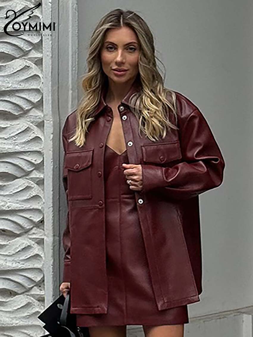 Oymimi Mode Wijnrood Pu-leer T - Women'S Red Formal Wear recensie en prijs