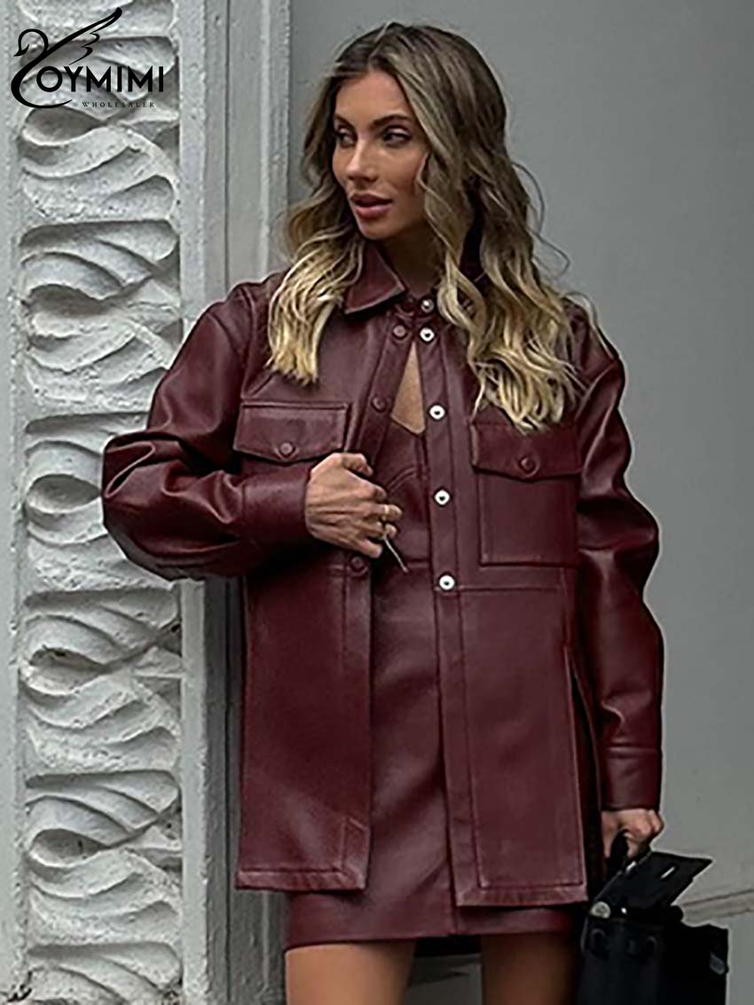 Oymimi Mode Wijnrood Pu-leer T - Women'S Red Formal Wear recensie en prijs