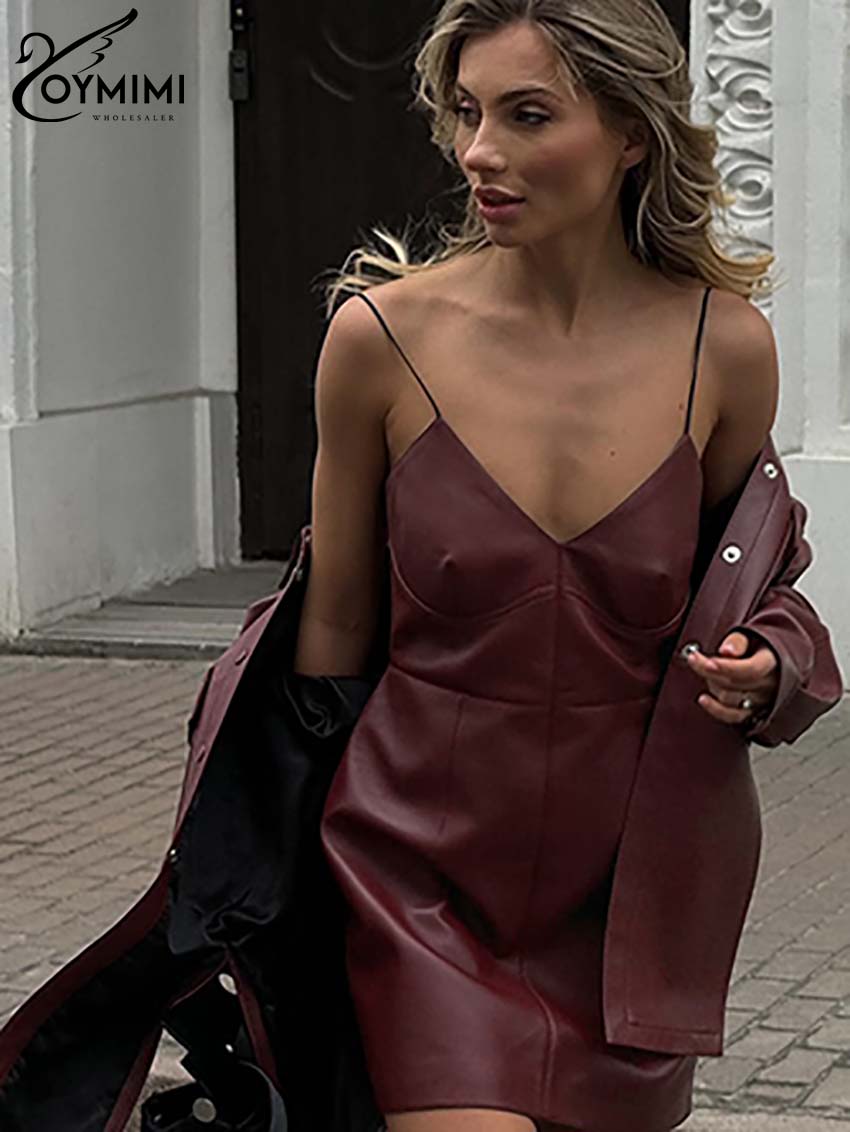 Oymimi Mode Wijnrood Pu-leer T - Women'S Red Formal Wear recensie en prijs