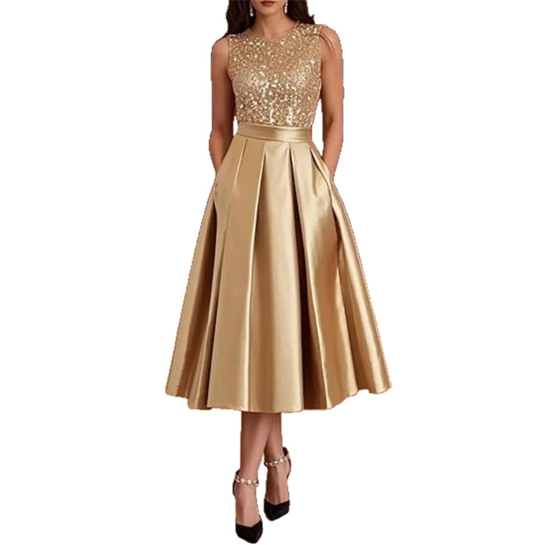 Bordeauxrode satijnen midi-jur - Midi Dress recensie en prijs