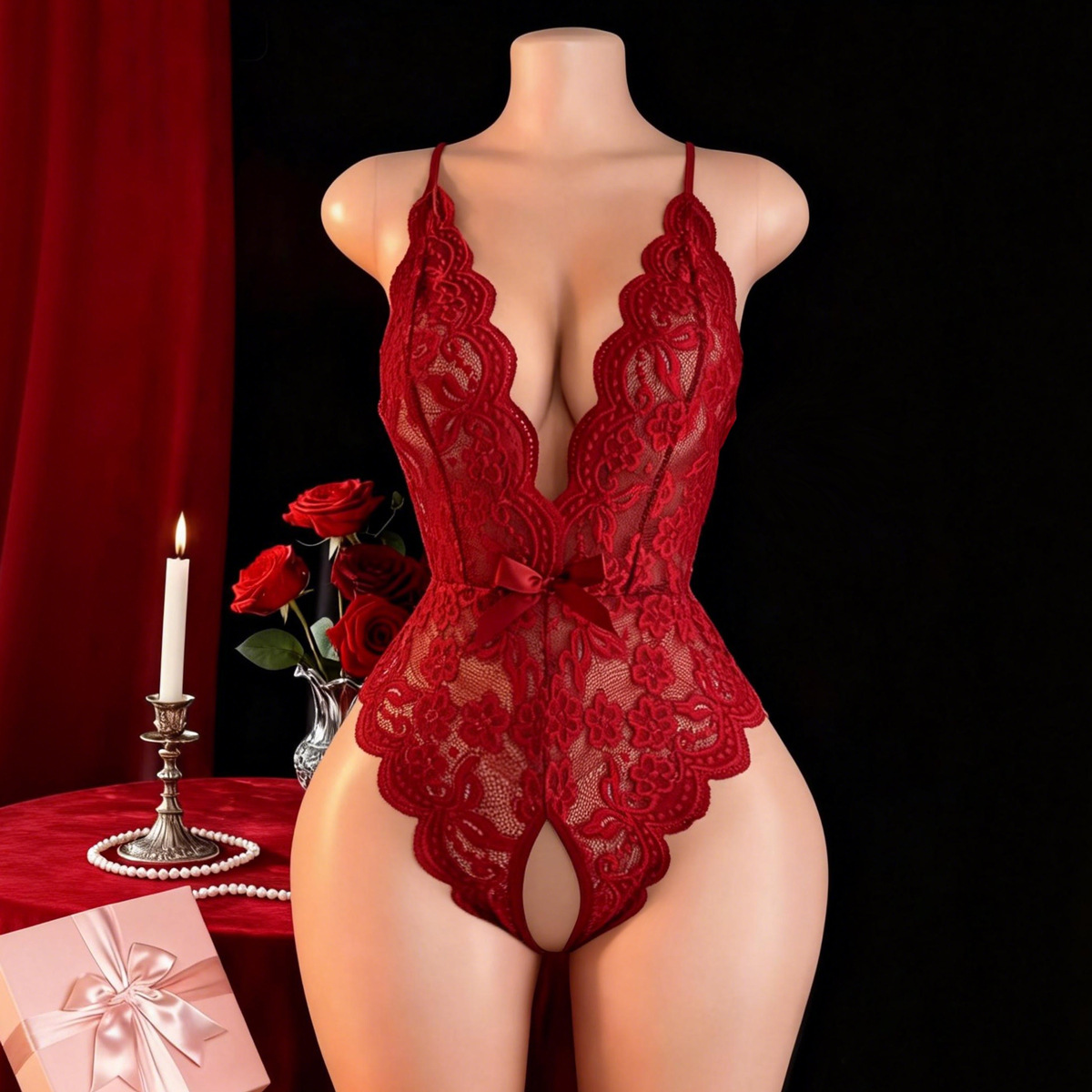Hot Crotchless sexy lingerie v - Lace Dress recensie en prijs