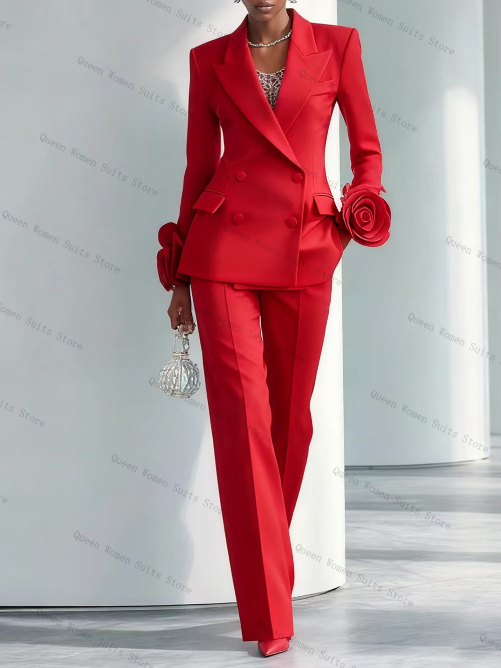 Luxe Rode Vrouwen Pak Set 2-de - Women'S Red Formal Wear recensie en prijs