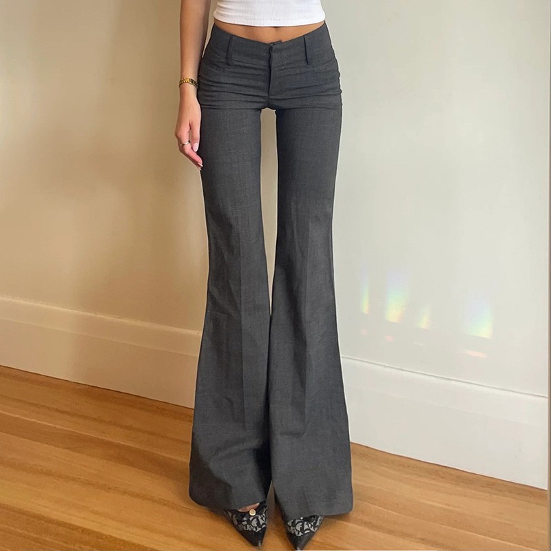Grijze lange broek met micro f - Tailored Trouser Wide recensie en prijs