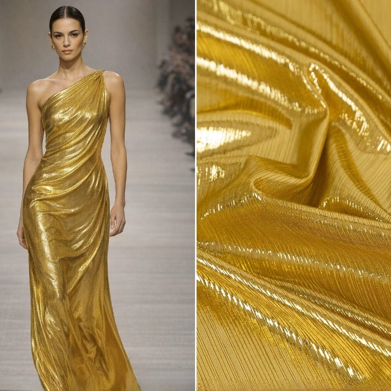Goudgele geribbelde gebreide s - Evening Gown recensie en prijs