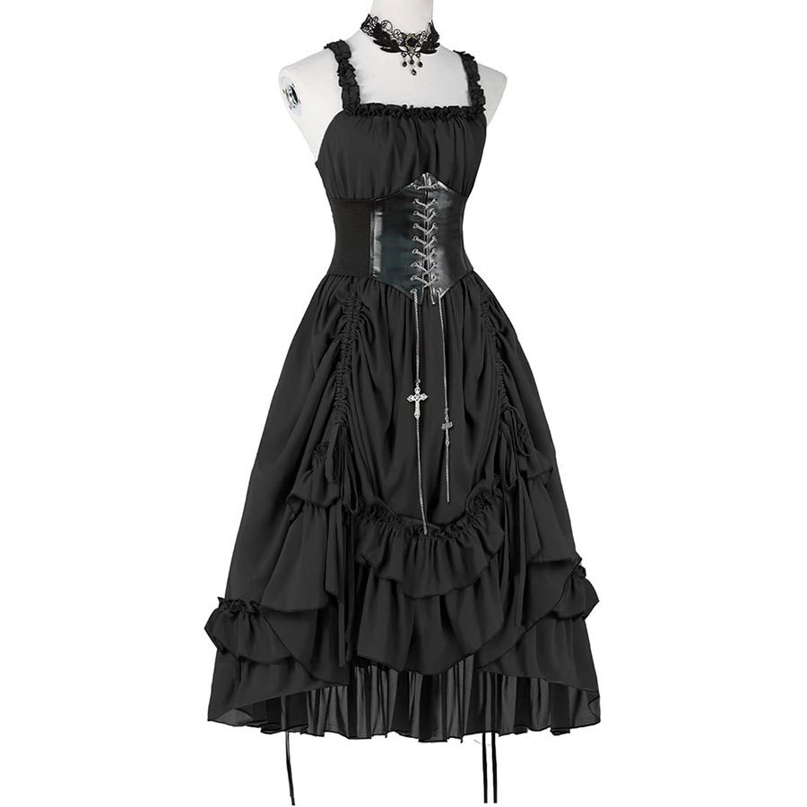 Vrouwen Gothic Jurk Corset Sli - Midi Dress recensie en prijs