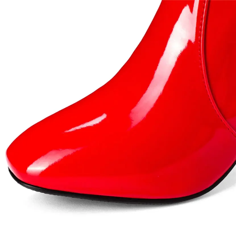 Rood Wit Lakleer Vrouwen Knie  - Women'S Red Formal Wear recensie en prijs