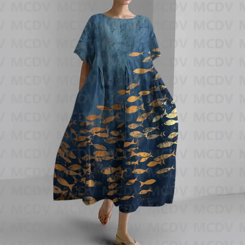 Japanse vintage viskunstprint  - Midi Dress recensie en prijs