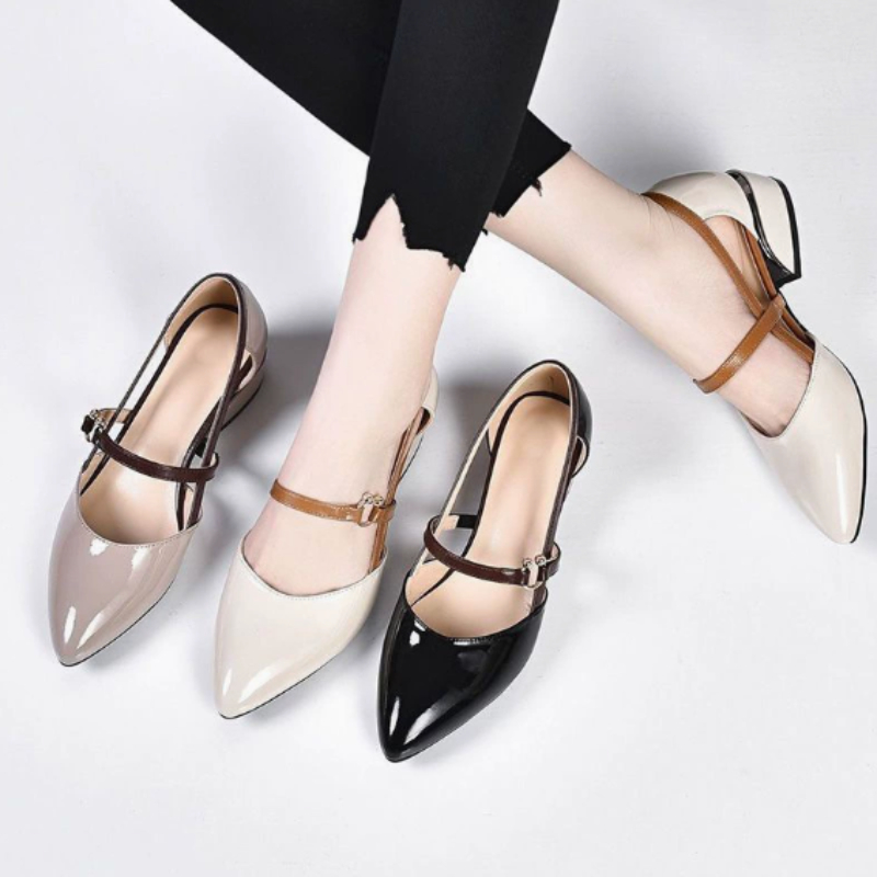 Dames tweekleurige slingback s - Pump Heel Block recensie en prijs